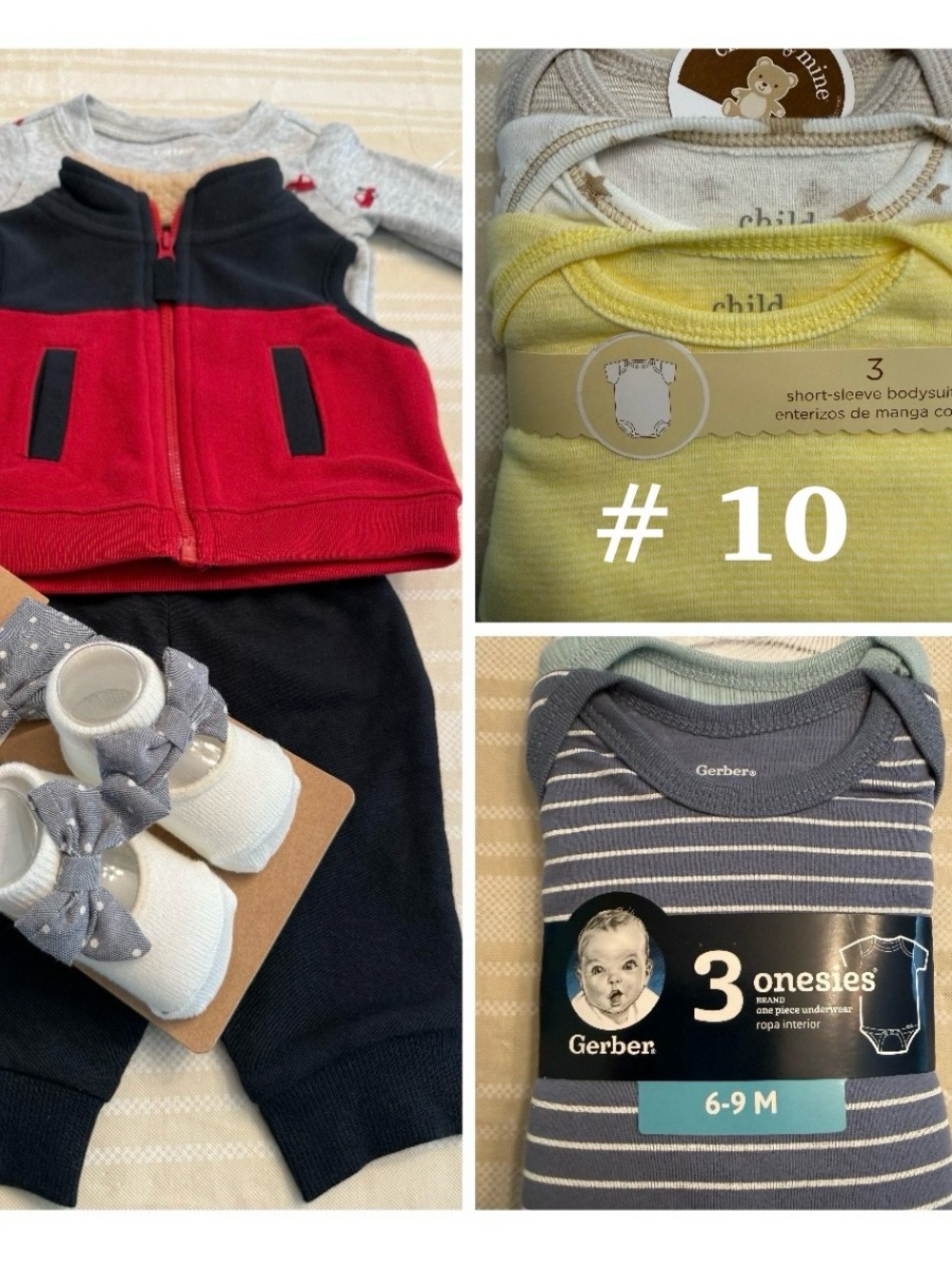 Boys Bundle-Red & Navy Baby Fleece Vest with Navy Pants and Accessories